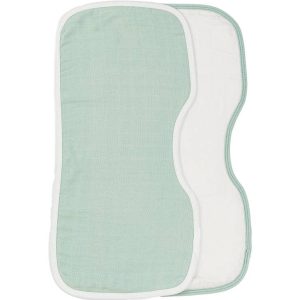 Organic Curved Muslin Burp Cloths - Pack of 2