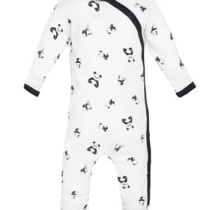 Organic Baby Side Snap Footie - Panda Print