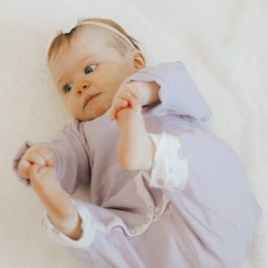 Organic Baby Muslin Side Snap Kimono - Lavender