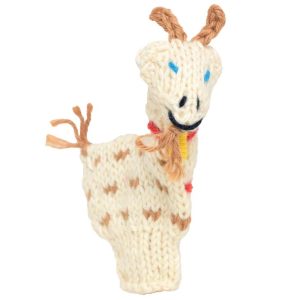 Goat - Organic Cotton Finger Puppet - Stocking Stuffers