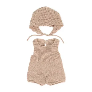 Knitted Doll Outfit 15” inch – Rompers & Bonnet