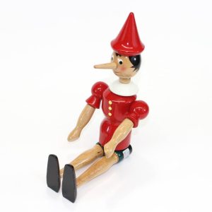 Pinocchio Classic Wooden Toy Figures, Handmade, Vintage