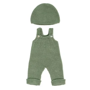 Knitted Doll Outfit 15” inch – Overall & Beanie Hat