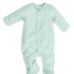 Organic Baby Snap Front Footie - Sea Breeze Terry