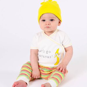 Organic Baby Let's Go Bananas SS Side Snap Bodysuit