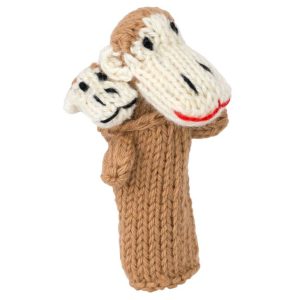 Monkey Mom & Baby - Organic Cotton Finger Puppet - Creative Toy