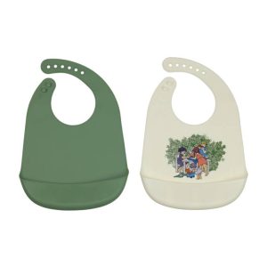 Two Silicone Bibs with Food Catcher - Children of Bullerbyn